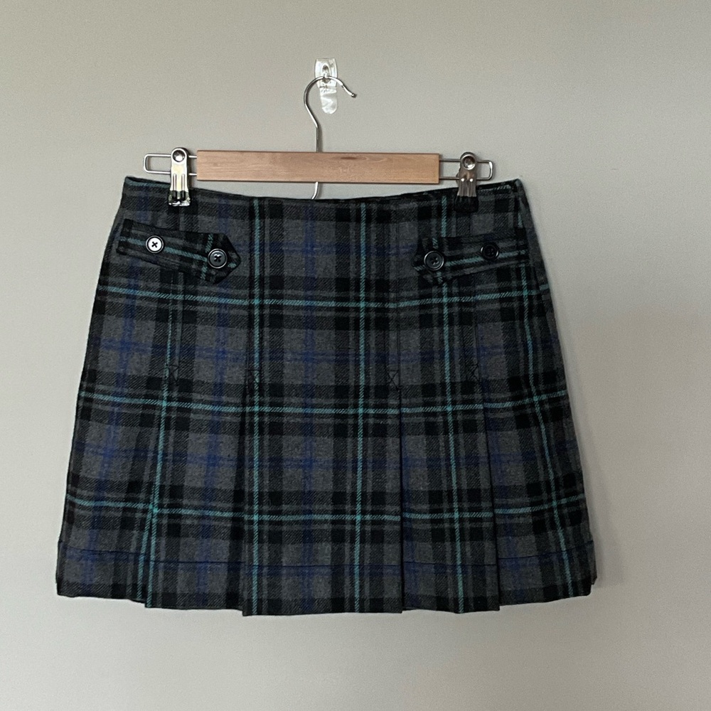 GAP Tartan Mini Skirt - Black and Blue